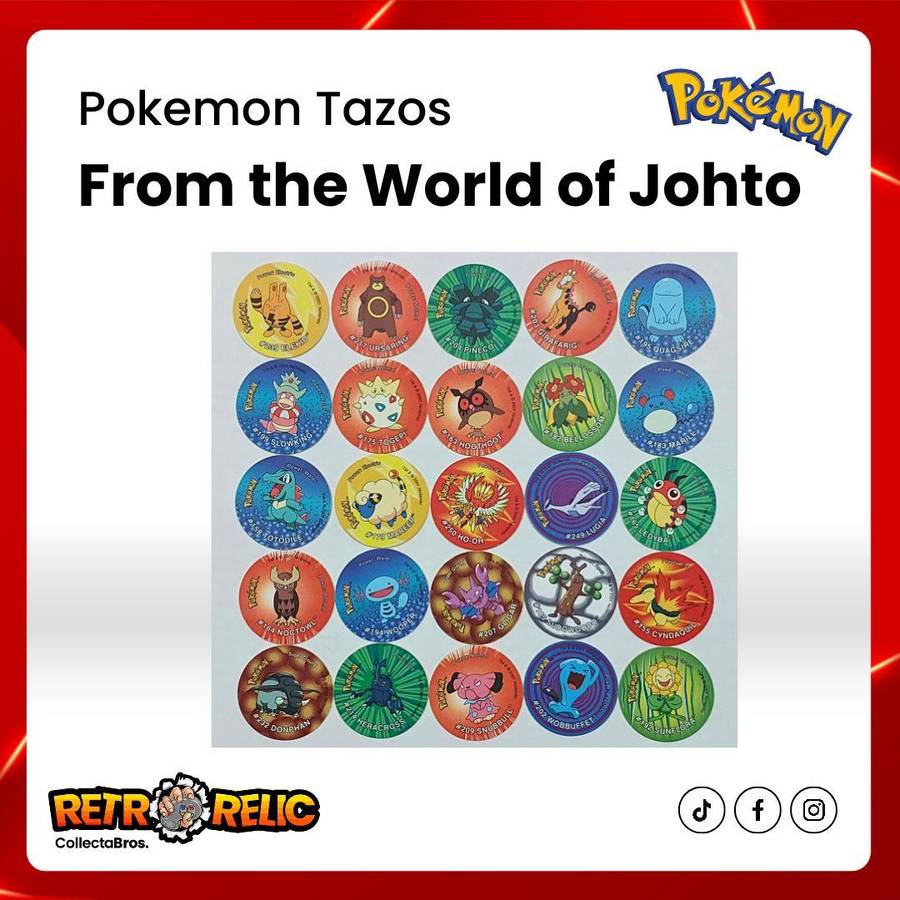 Pokémon Tazo's from the World of Johto (50 Tazo's)