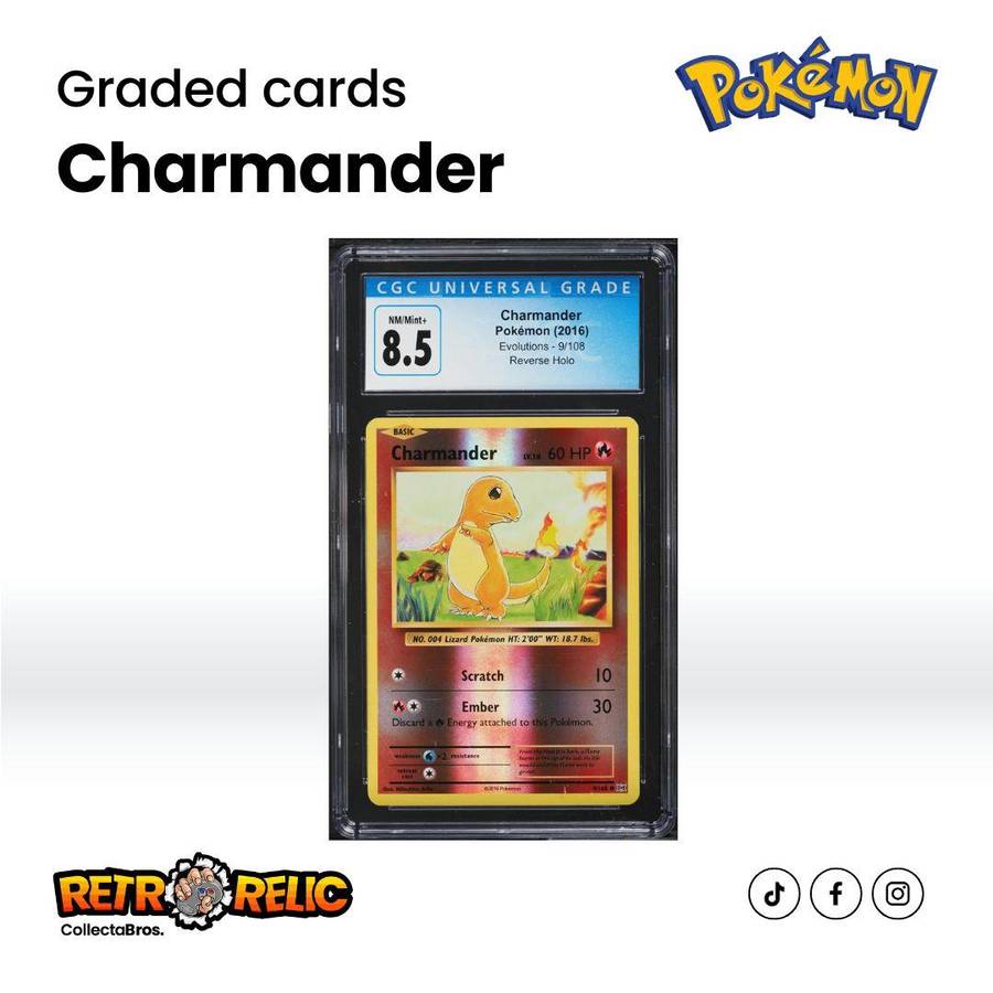 Pokémon XY Evolutions Reverse Holo Charmander #9 Graded Card