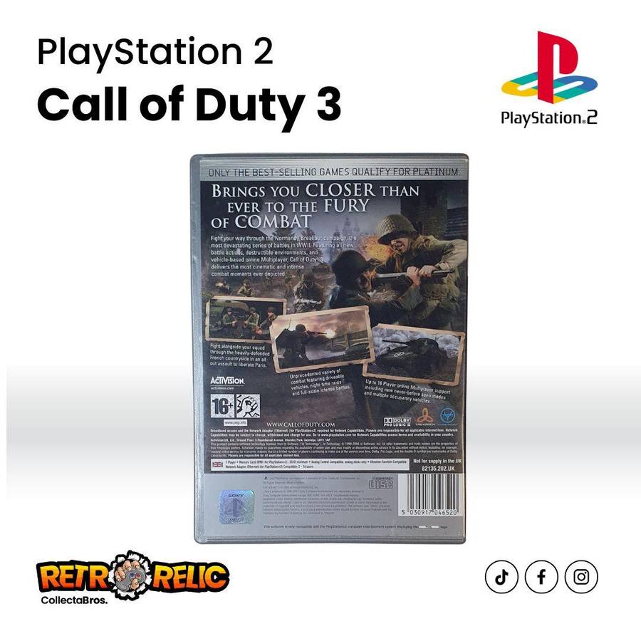 Call of Duty 3 Platinum PlayStation Two (PS2) videogame