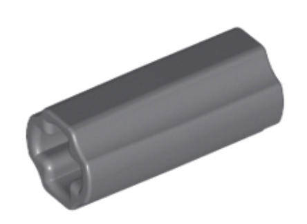 LEGO Technic, Axle Connector 2L (Smooth with x Hole + Orientation) ~ {Dark Bluish Grey}