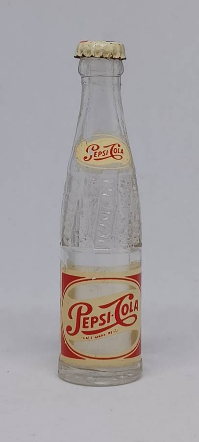 Vintage Pepsi Cola Miniature Glass Bottle with lid (8cm)