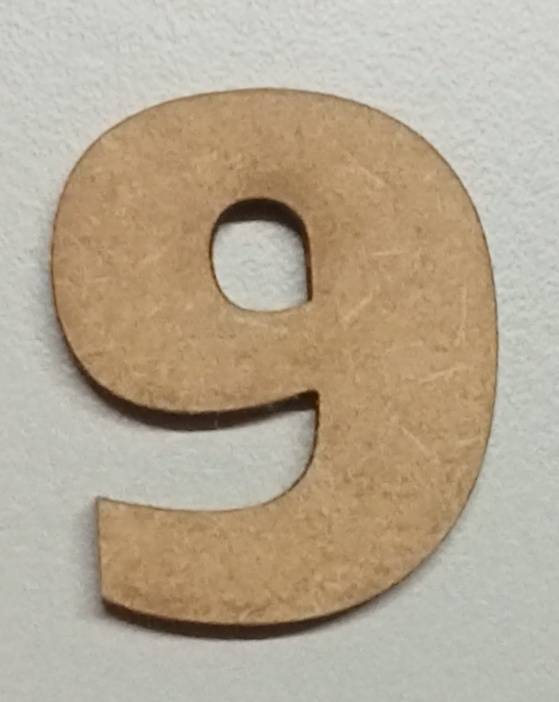 Cut Out Shape - 2.9 cm high Number - 9