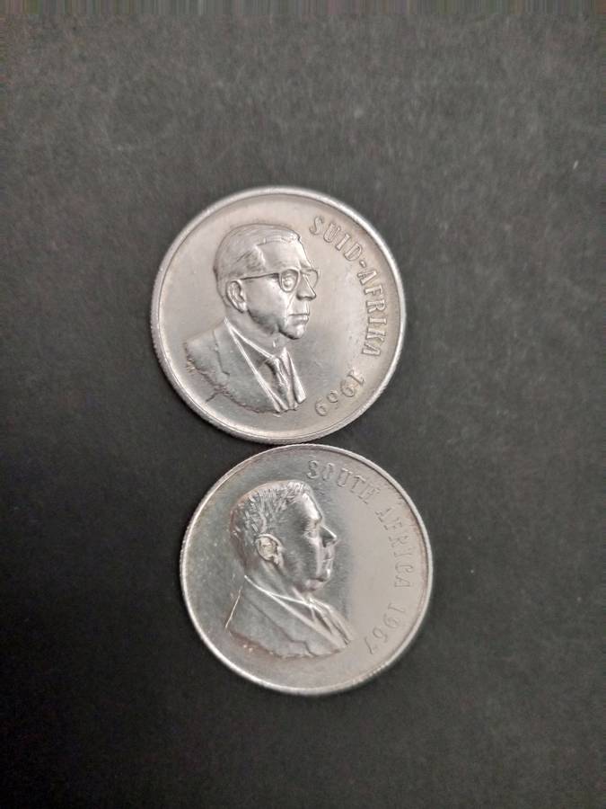 1967 R1.00 coin & 1969 R1.00 coin