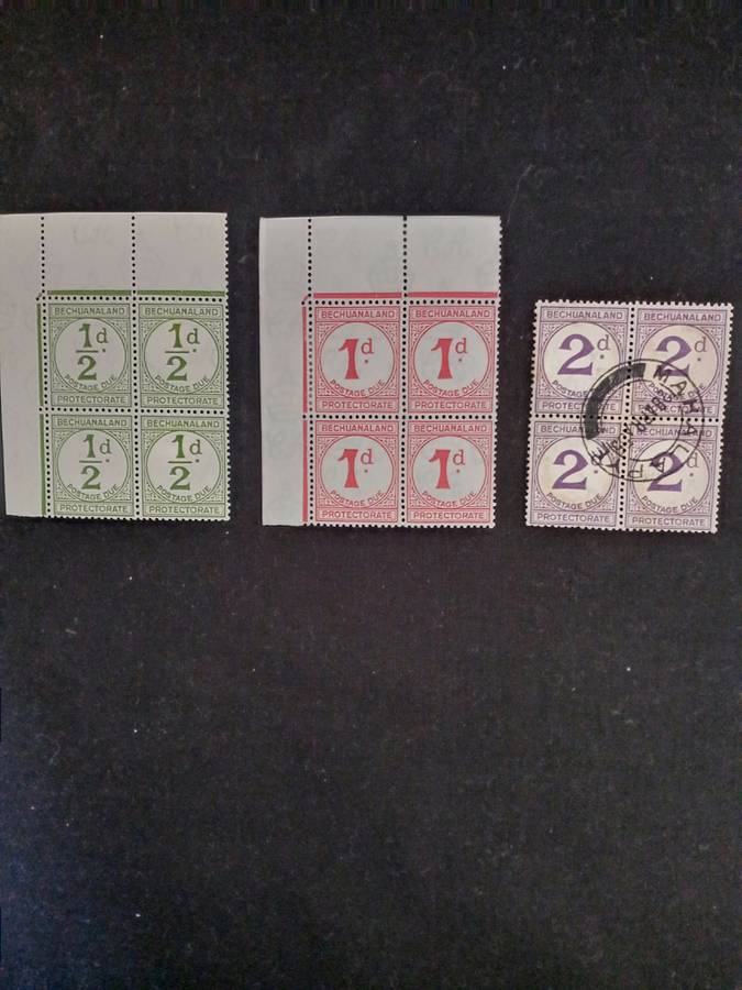 1932 Bechuanaland Postage Due - Control Block of 4 (Set)