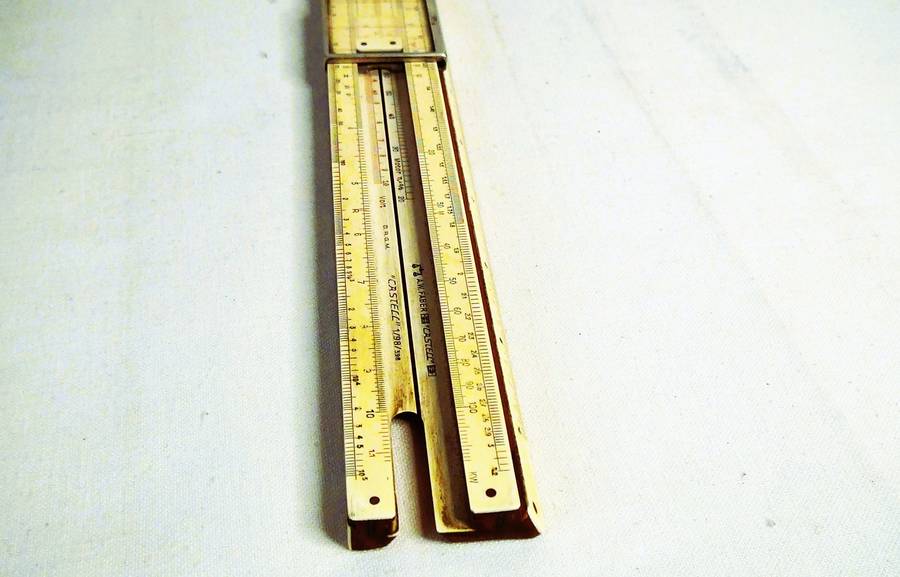 Vintage Slide Rule Faber-Castell ELECTRO 1/98/398 DRGM, Made in Bavaria Germany w/Case