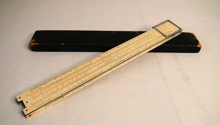 Vintage Slide Rule Faber-Castell ELECTRO 1/98/398 DRGM, Made in Bavaria Germany w/Case