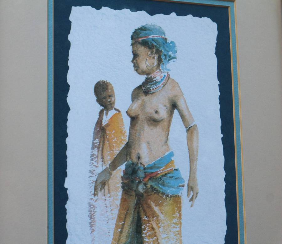 Wallace Hulley South African | 1931 - African Woman With Child Signed Original