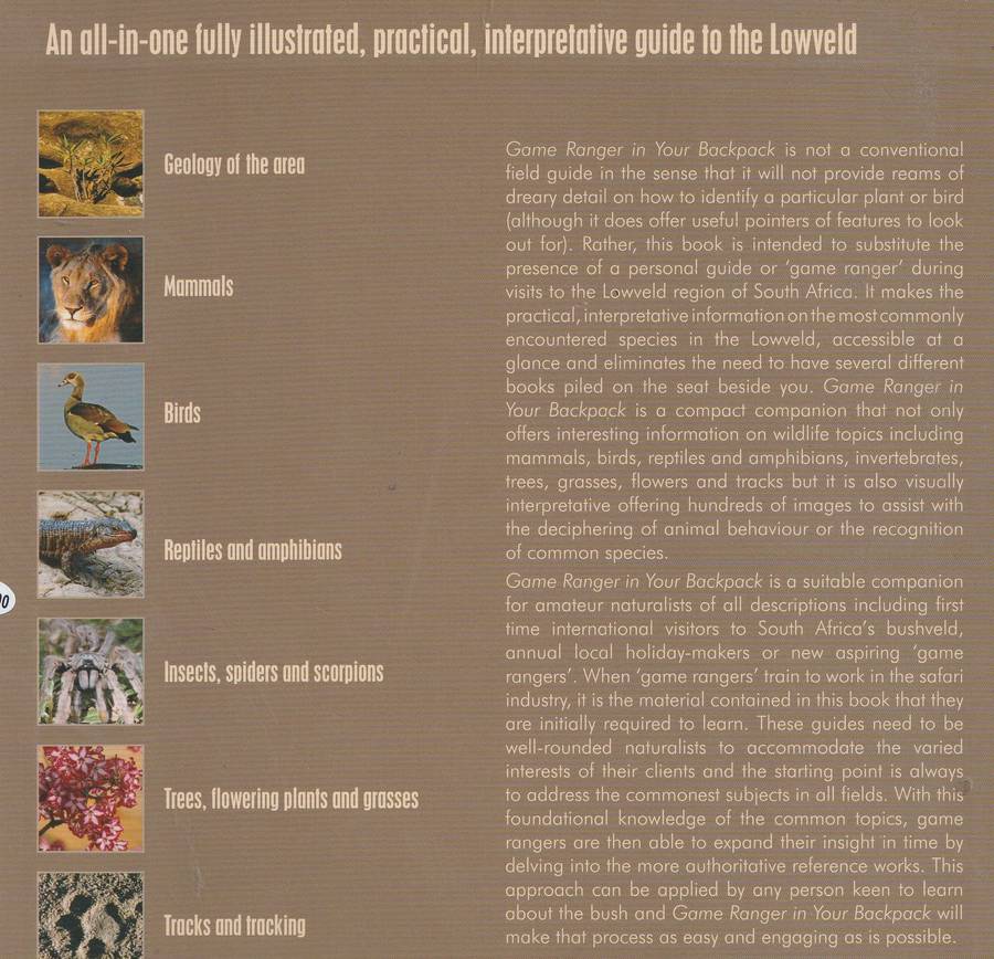 GAME RANGER IN YOUR BACKPACK: ALL-IN-ONE INTERPRETATIVE GUIDE TO THE LOWVELD by Megan Emmett & Shean