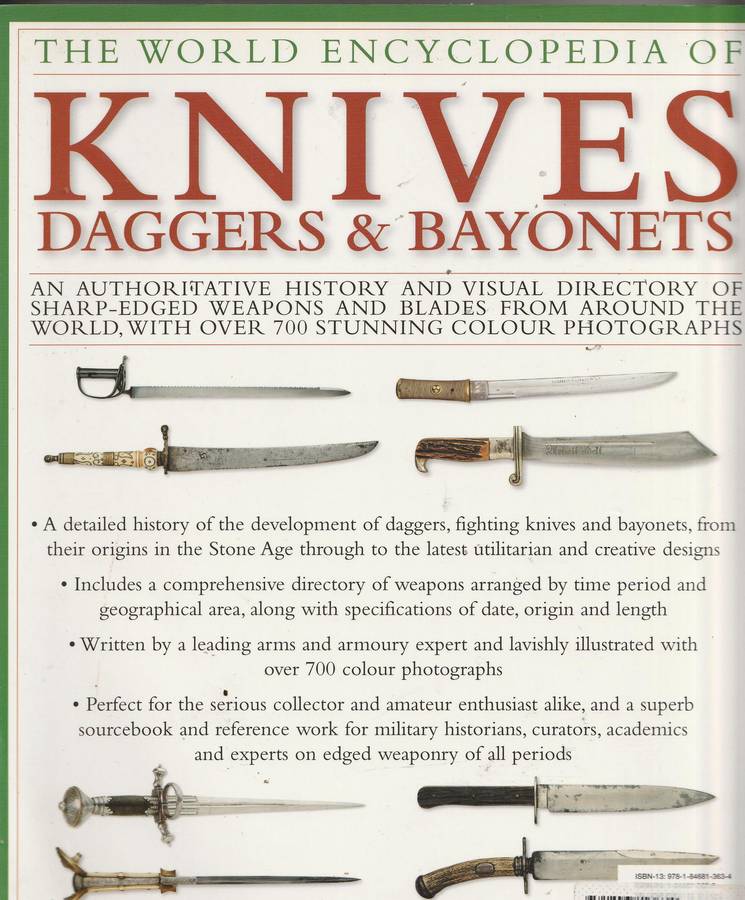 THE WORLD ENCYCLOPEDIA OF KNIVES DAGGERS & BAYONETS by Dr Tobias Capwell