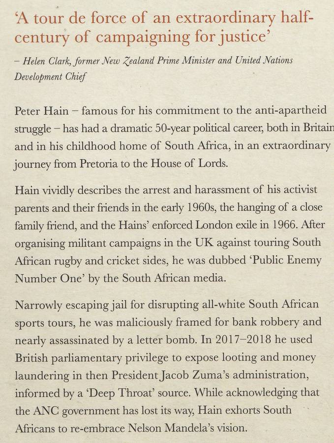 A PRETORIA BOY by Peter Hain