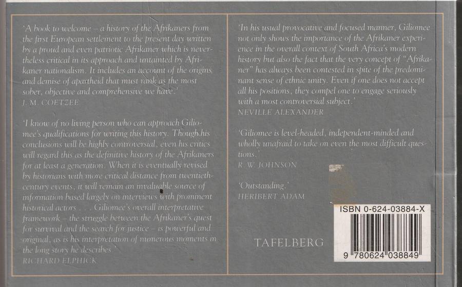 THE AFRIKANERS: BIOGRAPHY OF A PEOPLE by Hermann Giliomee