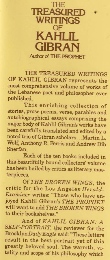 THE TREASURED WRITINGS OF KAHLIL GIBRAN: AUTHOR OF THE PROPHET