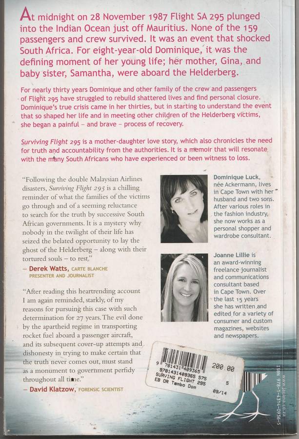 SURVIVING FLIGHT 295: LIFE AFTER THE HELDERBERG by Dominique Luck with Joanne Lillie