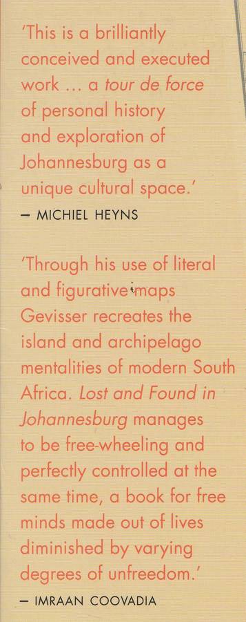 LOST AND FOUND IN JOHANNESBURG by Mark Gevisser