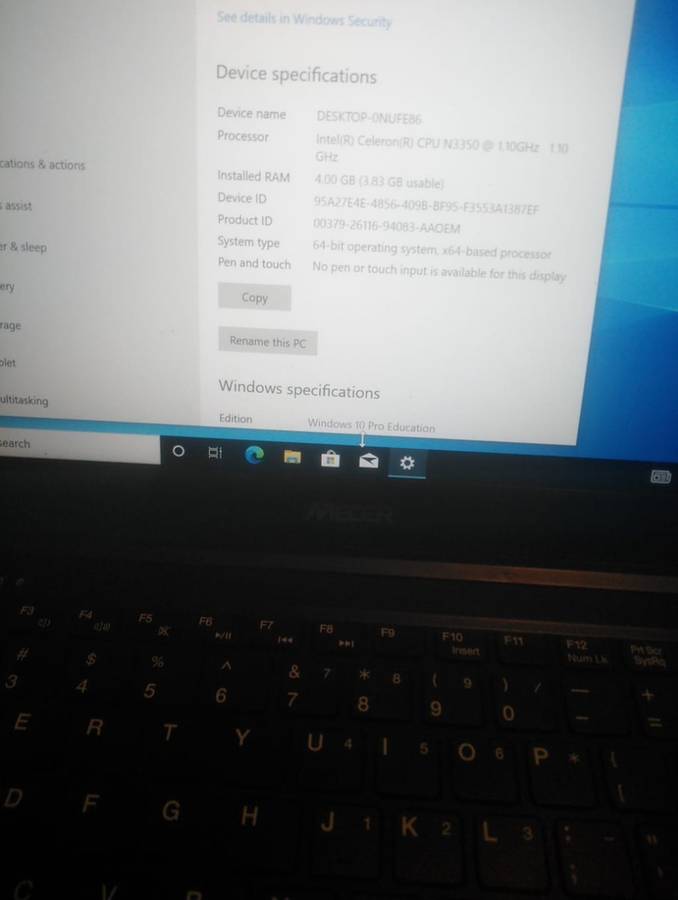 LAPTOP MECER MY LIFE Z140C-EDU DUAL CORE CELERON 4GB 300GB SSD 14 NOTEBOOK  MATT BLACK