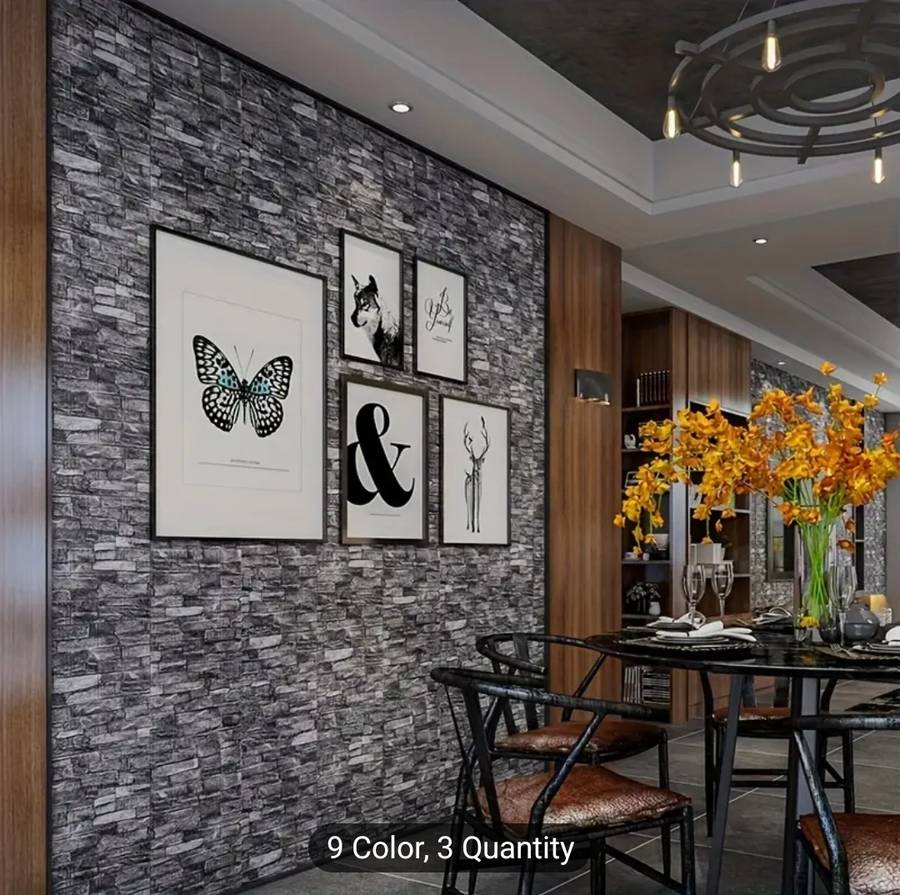 10 PIECE 3D SELF-ADHESIVE WATERPROOF P.E FOAM WALLPAPER PANEL