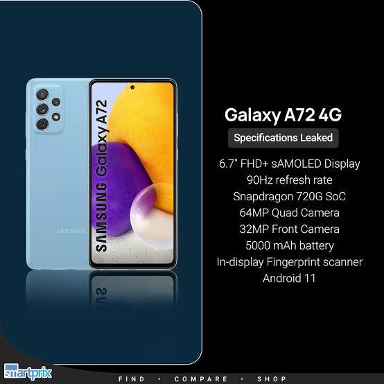 LIKE NEW ONE SAMSUNG SMARTPHONE A72 5G|| 128G/6G,FHD 64MP QUADRUPLE CAM,IN-DISPLAY FINGERPRINT