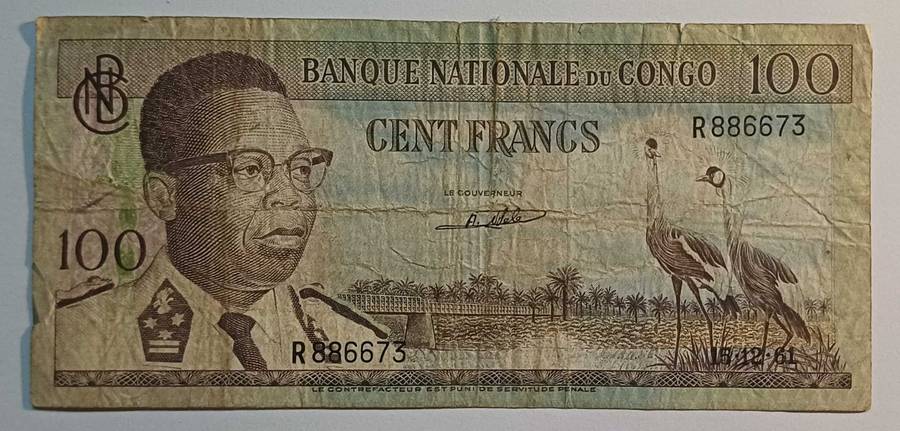 Congo Bank Note - 1961 - 100 Francs