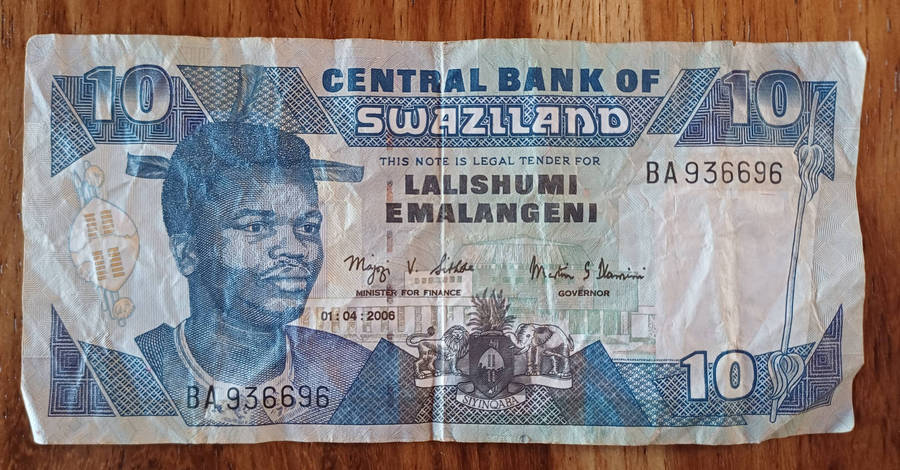 Swaziland Bank Note Ten Emalangeni