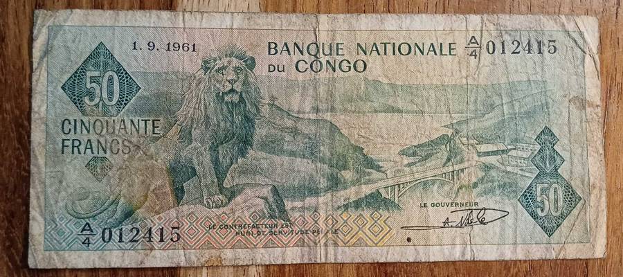 1961 Congo bank note - 50 francs