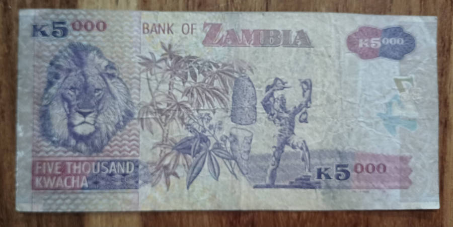 Zambia 5000 Kwacha Bank Note