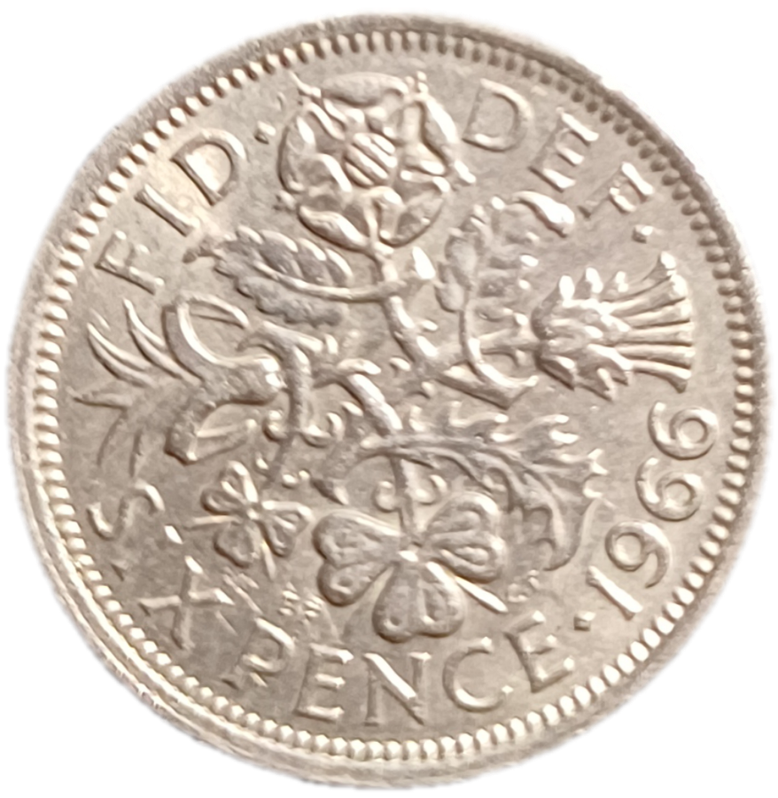 1966 GB Sixpence