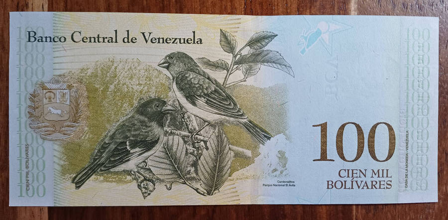 Venezuela Bank Note 100 000 Bolivares