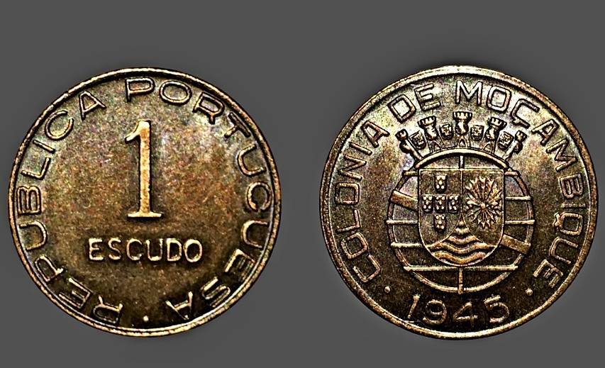 **Rare** 1 Escudo (UNC) & 50 Centavos, Mozambique (UNC) **1945**