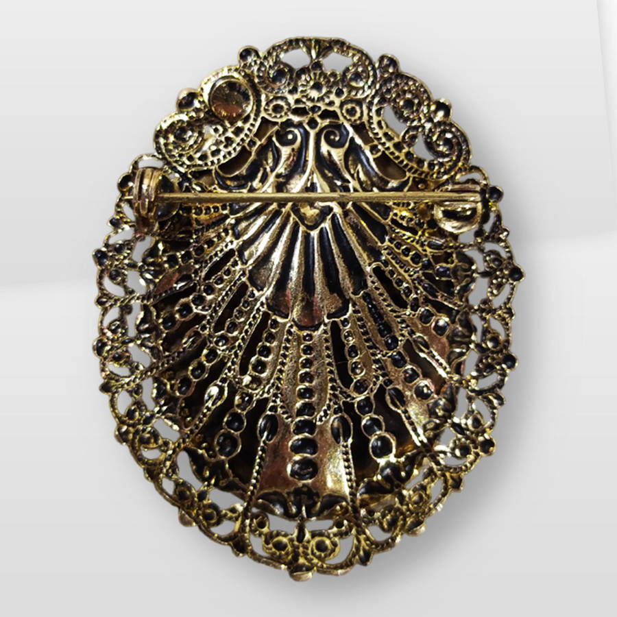 Vintage Western Germany Gold Plated Brooch