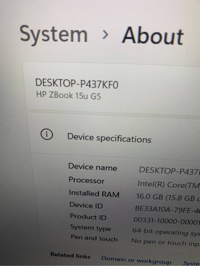 Hp Zbook G6 i7 8th gen workstation