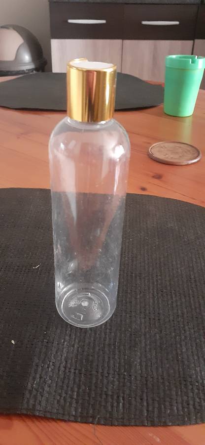 250ml clear ointment bottle with gold cap