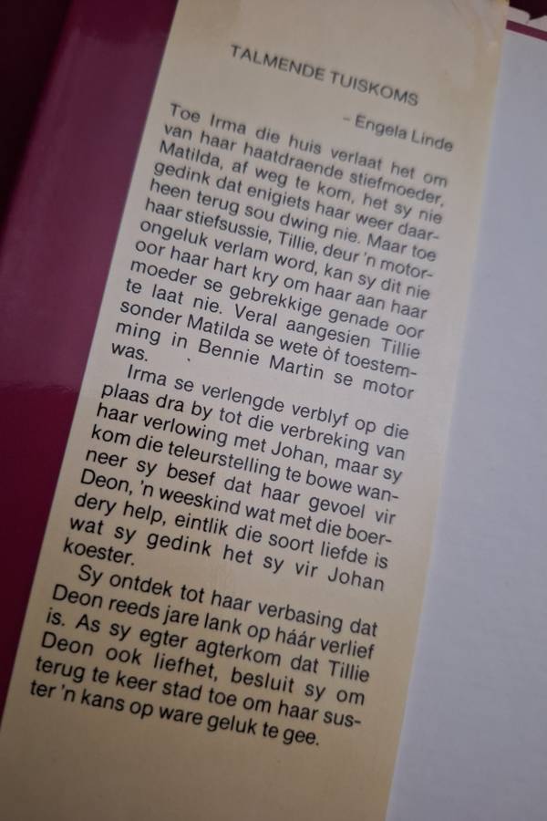 ENGELA LINDE-Talmende Tuiskoms-1985 first editions- Afrikaanse Text