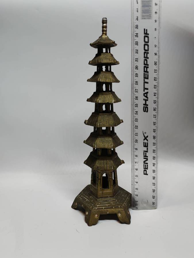 Vintage Antique Pagoda Incense burner China Brass