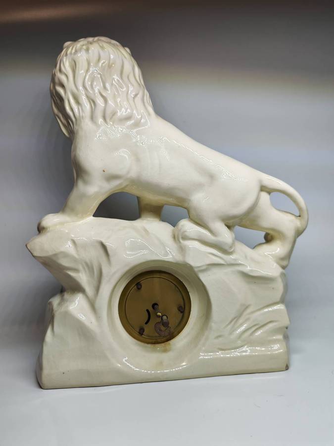 Porcelain Lion Clock Figure!!! (NOT Working)