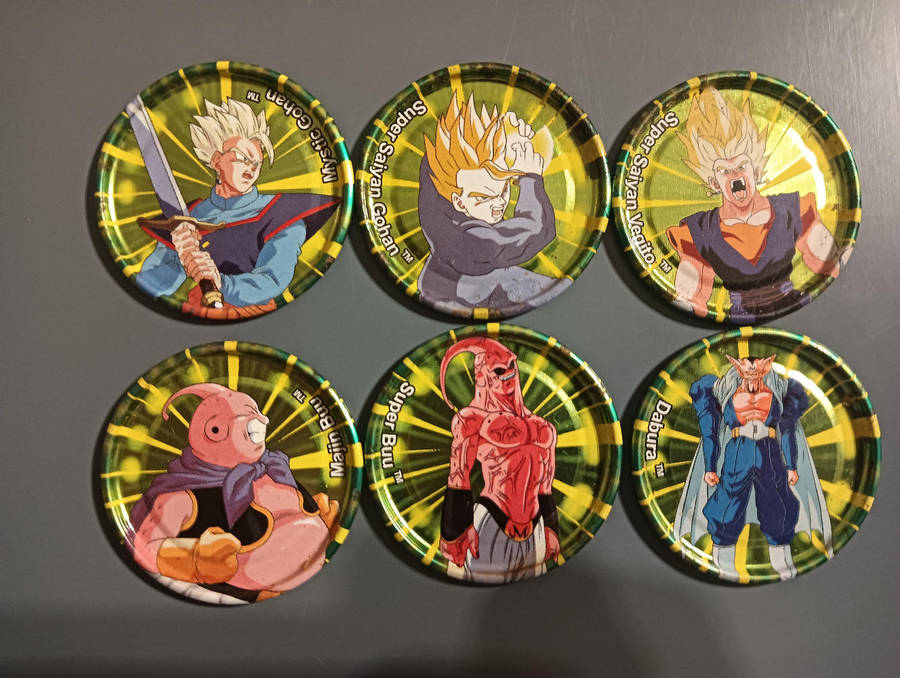Dragon Ball Z Green DBZ Tazos Lot 4