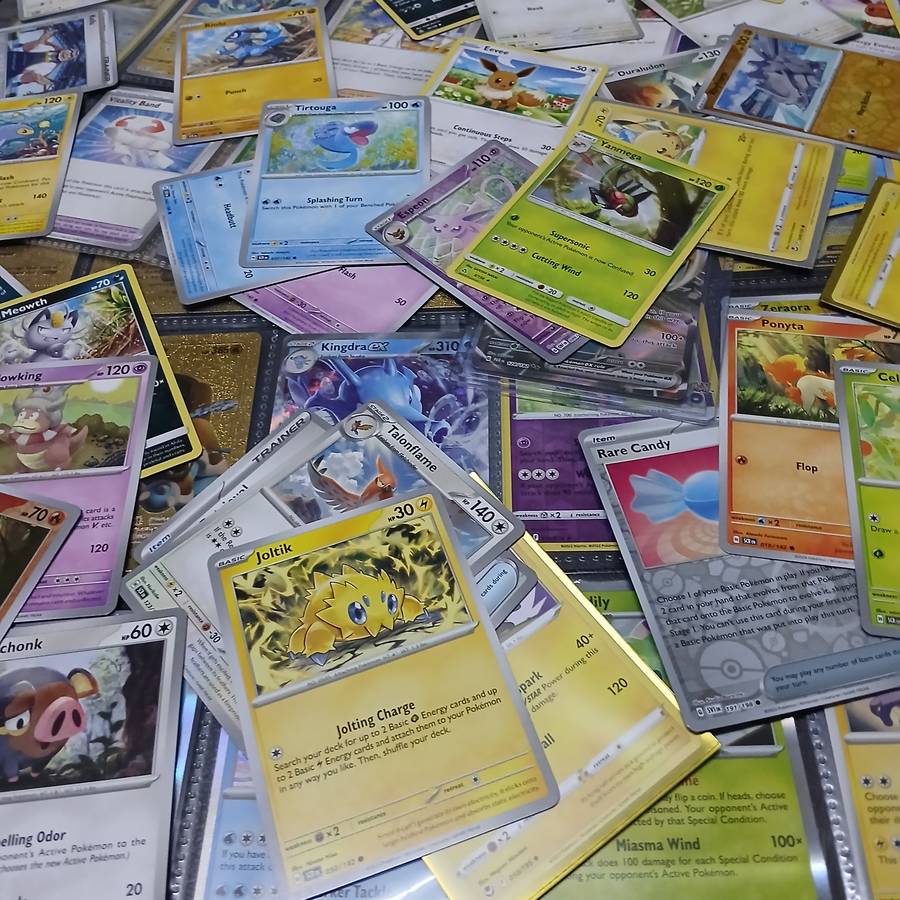 Pokemon card collection 106 cards & 2 tins & tokens (PLUS mystery pack of cards)