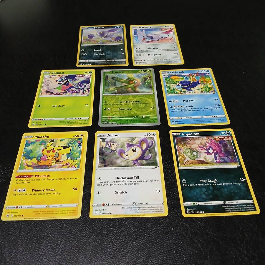 Pokemon card collection 106 cards & 2 tins & tokens (PLUS mystery pack of cards)