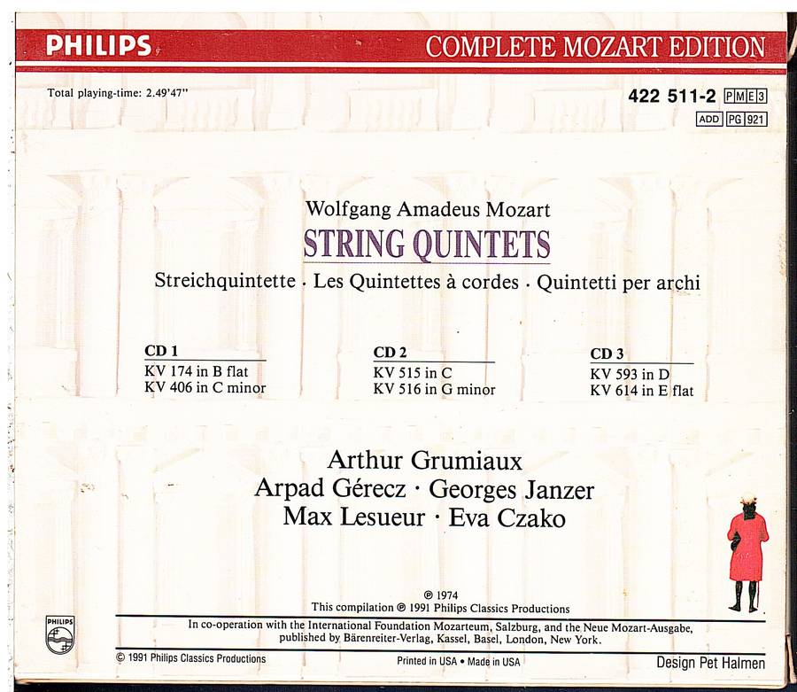 Mozart: String Quintets 3 CD set - Arthur Grumiaux et al [Complete Mozart Edition Vol 11]