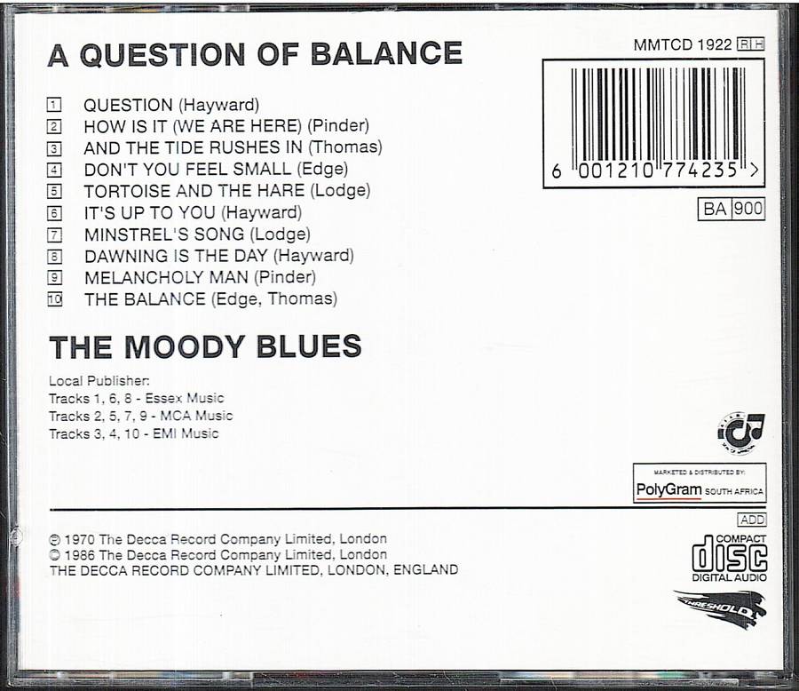 The Moody Blues - A Question of Balance CD