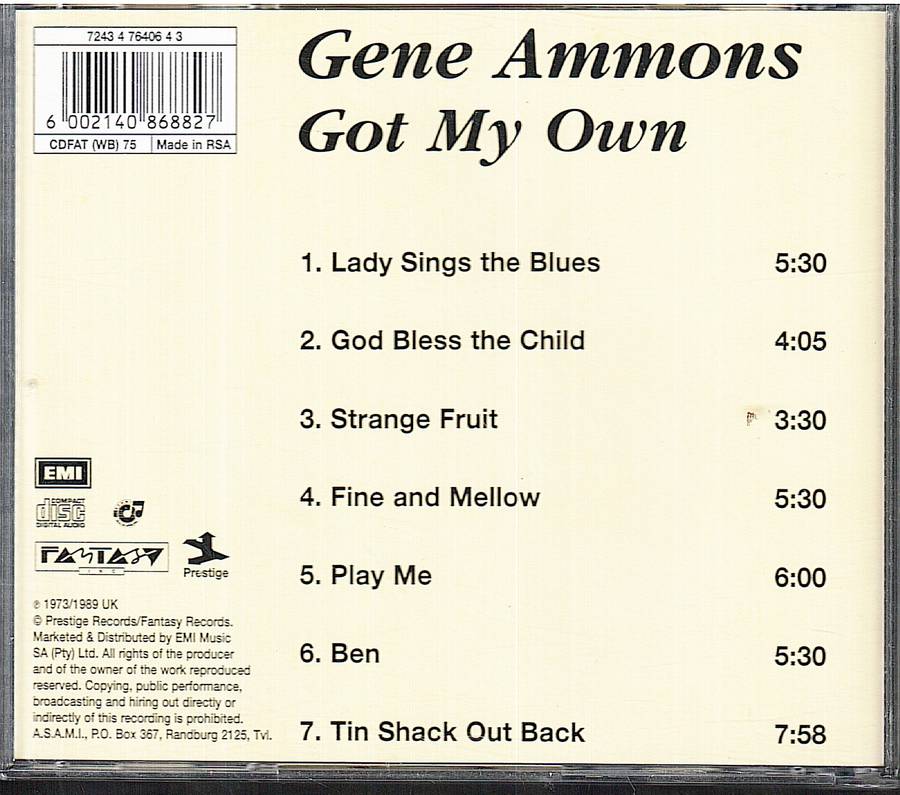 Gene Ammons - Got My Own CD
