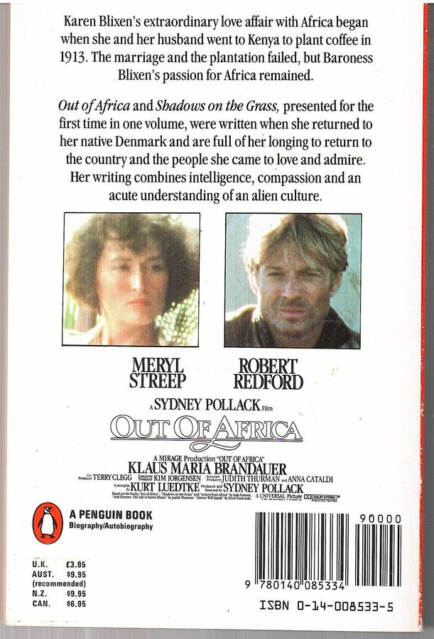 Out of Africa and Shadows on the Grass - Isak Dinesen (Karen Blixen) [Film Tie-in edition]