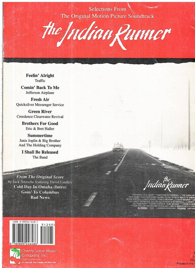 Selections from the OST: The Indian Runner [Melody line | Guitar Chords | Lyrics]