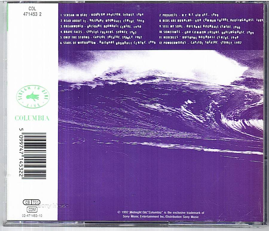 Midnight Oil - Scream in Blue: Live CD