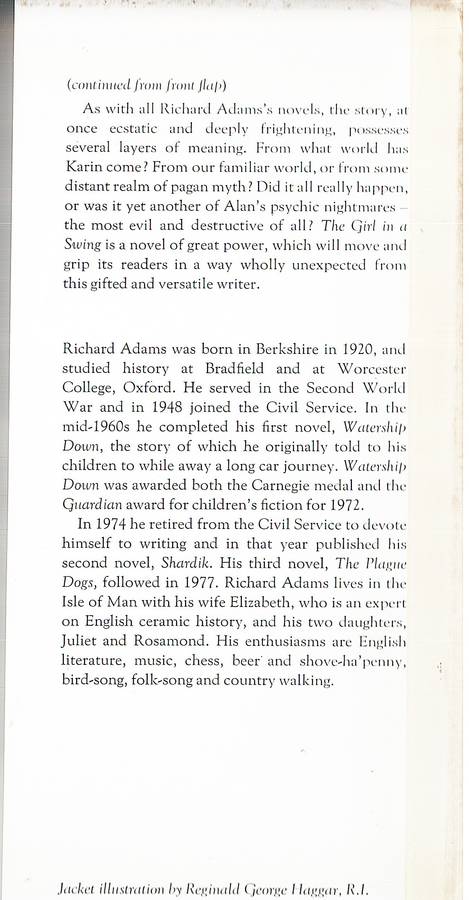 The Girl In A Swing - Richard Adams