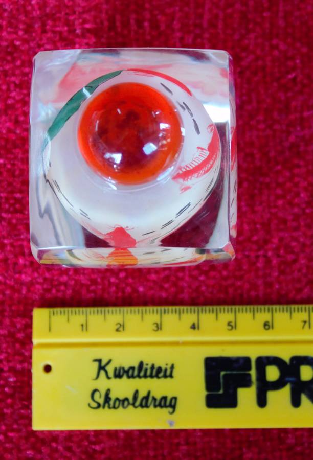 Vintage Reverse Inside Painted Art Glass Perfume Snuff Bottle