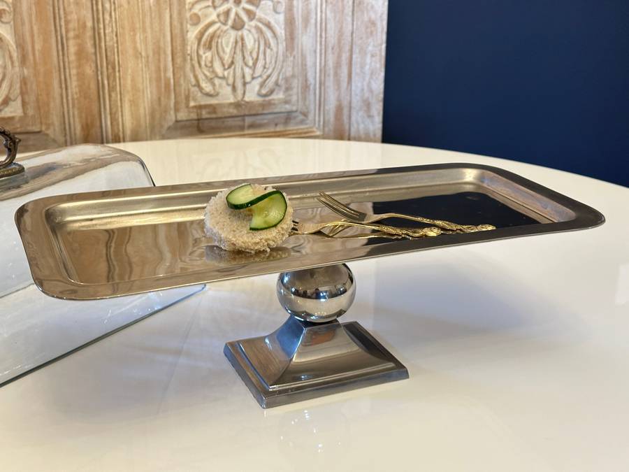 Elegant Designer Tiered Statement Display with Glass Dome