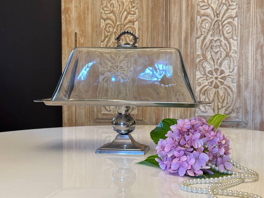 Elegant Designer Tiered Statement Display with Glass Dome