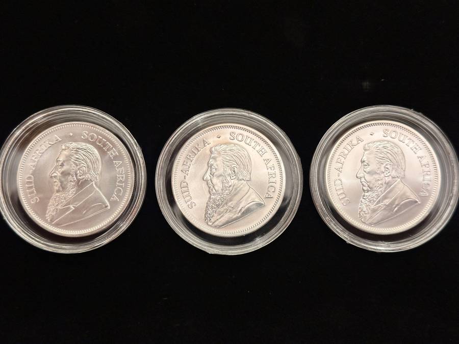 3x 2021 Silver KRUGERRANDS in Capsule - Bid per coin