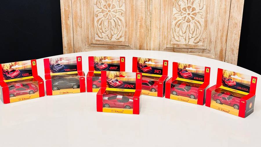 Complete Set of Vintage Ferrari Collectable Model Cars In Original Box