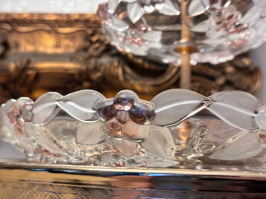 Beautiful Vintage Crystal Tiered Stand